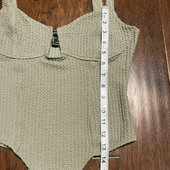 Forever 21 Ribbed Sage Green V-Neck Bodysuit - Picture 7 of 8